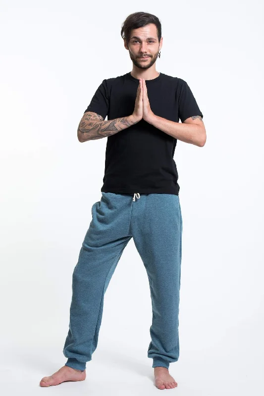 Unisex Terry Pants with Aztec Pockets in Blue Trendy Work Pants