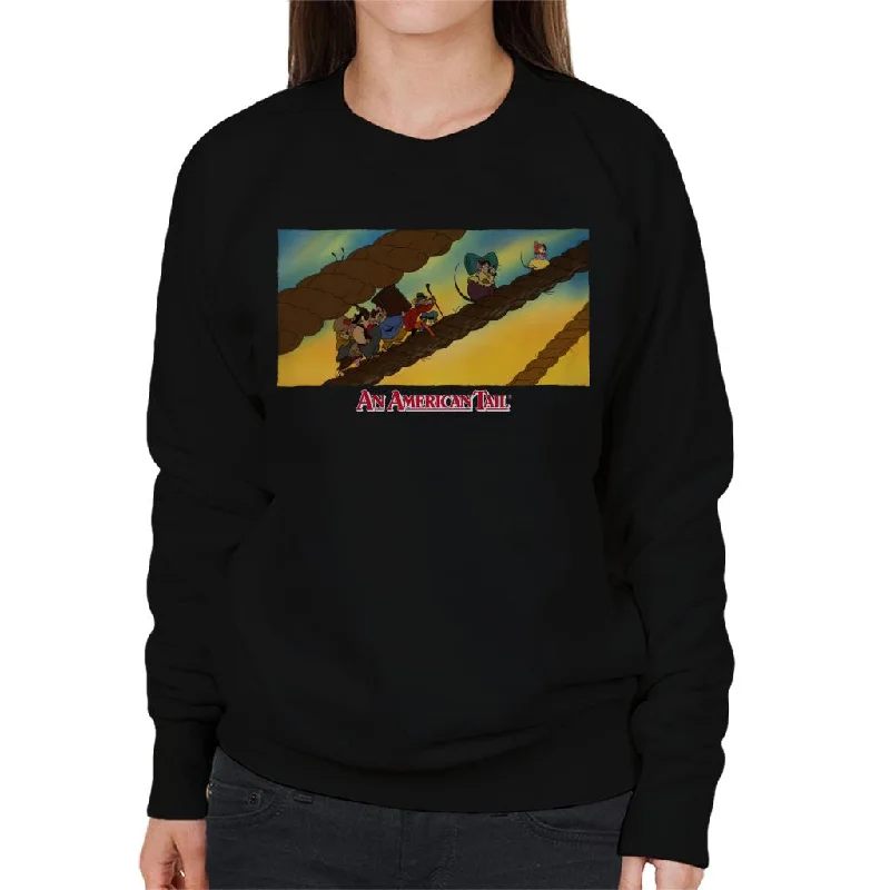 An American Tail Fievel And Family On Rope Women's Sweatshirt