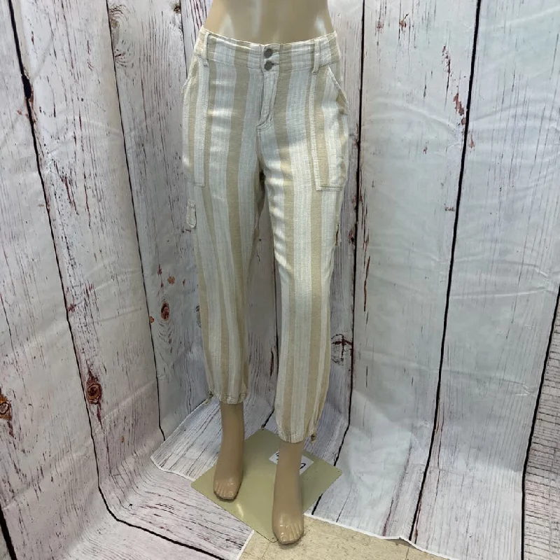 SANCTUARY X ANTHROPOLOGIE TAN STRIPED PANTS SIZE 8 (29) TCC Elegant Dress Pants