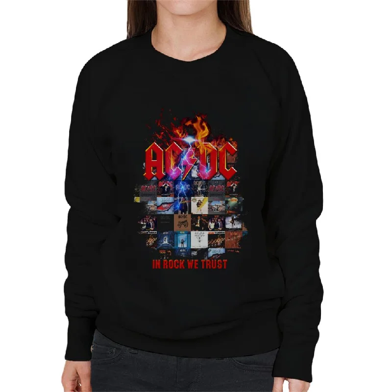 AC/DC In Rock We Trust Album Cover Women's Sweatshirt