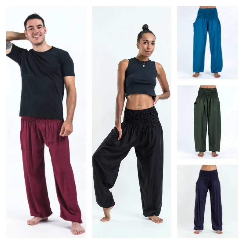Assorted set of 5 Solid Color Harem Pants Classic Pleated Pants