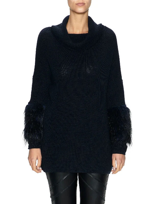 Knit Jumper with Faux Fur Sleeves (New Colourway)