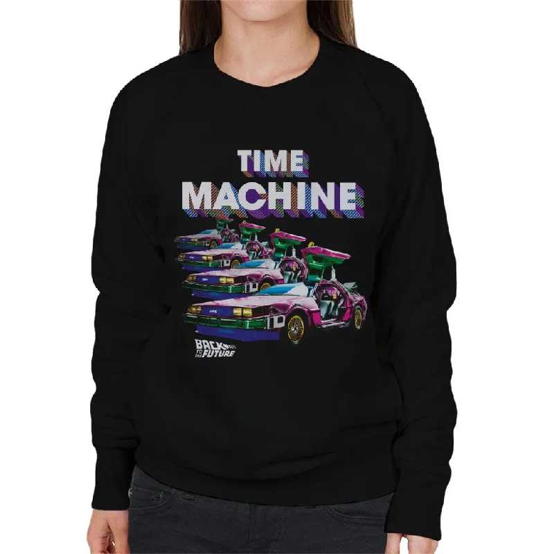 Back to the Future Time Machine Delorean Fade Women's Sweatshirt