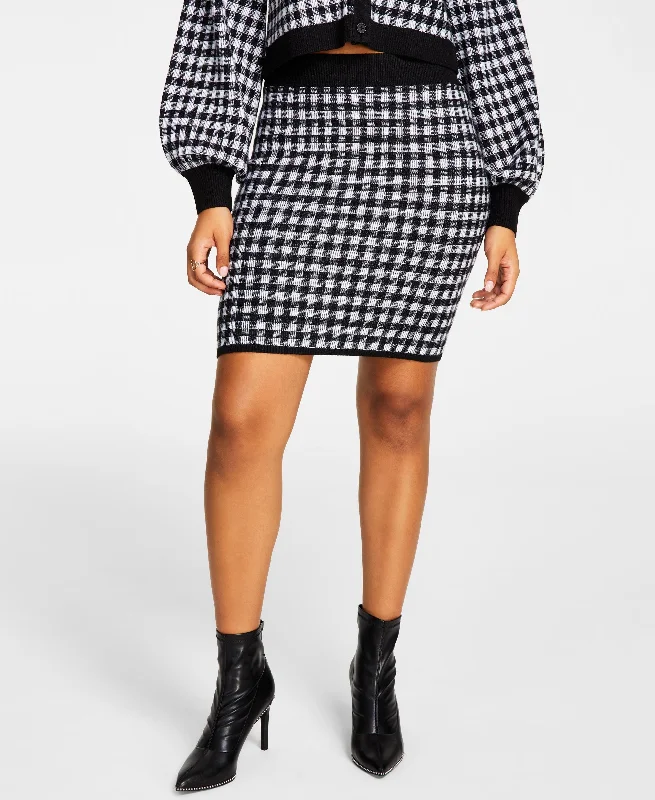 Women's Checkered Sweater Skirt