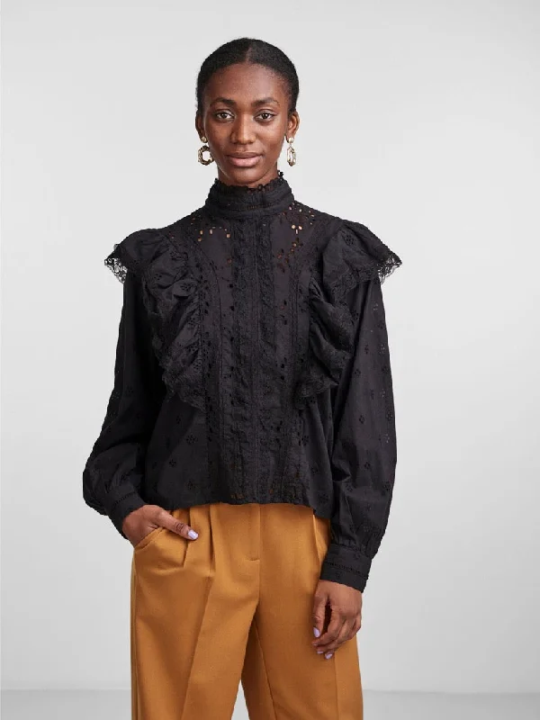 Motana High Neck Blouse Black