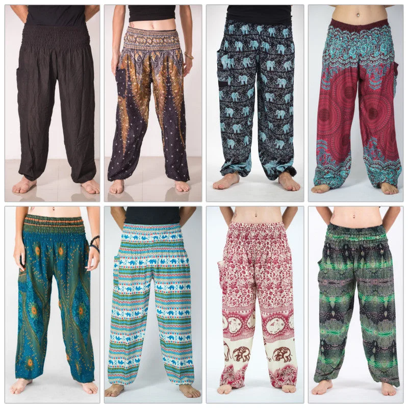Assorted set of 5 Thai High Crotch Harem Pants BESTSELLER Trendy Printed Pants