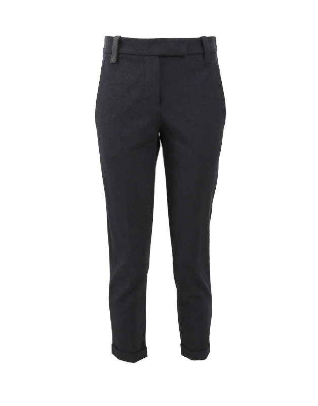 Felpa Monili Slim Pant Chic Capri Pants