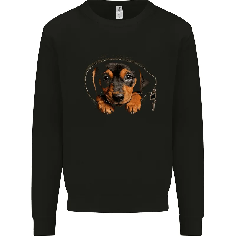 A Dachshund Puppy in a Pocket Dog Mens Sweatshirt Jumper