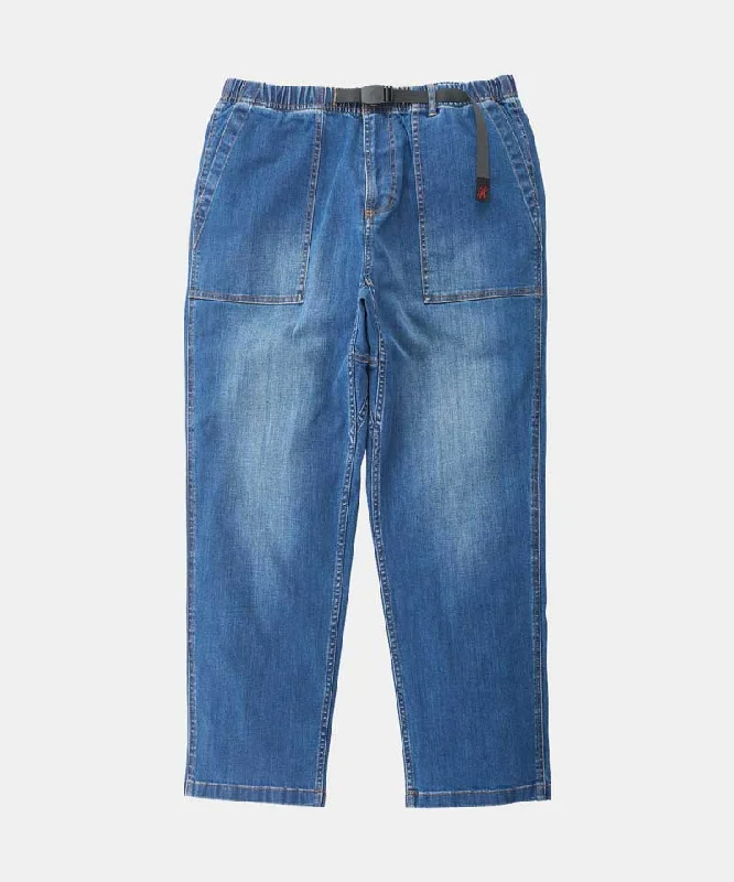 Stretch Denim Loose Tapered Ridge Pant Comfy High-Waist Jeans