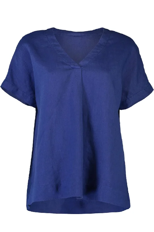 V Neck Linen Blouse