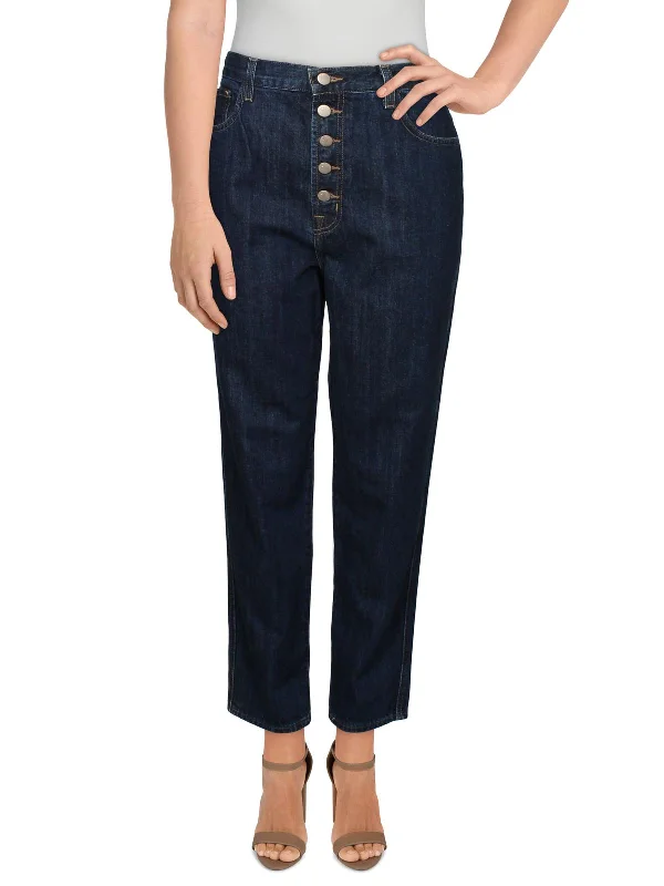 Heather Womens Denim Straight Leg Jeans