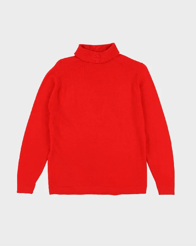 Pendleton Red Wool Roll Neck Jumper - S / M