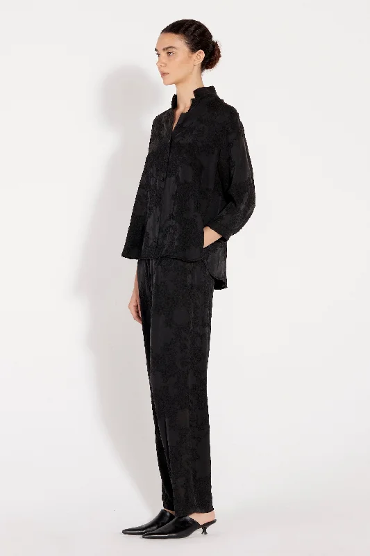 Black Silk Jacquard
 Lauren Blouse