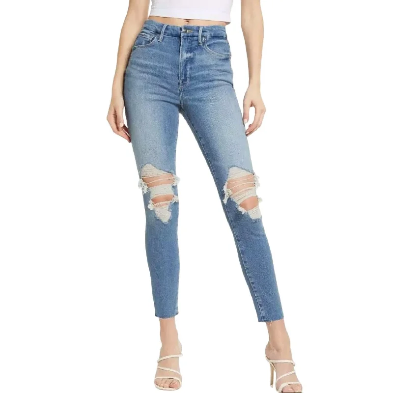 Women's Good Waist Jeans In Indigo