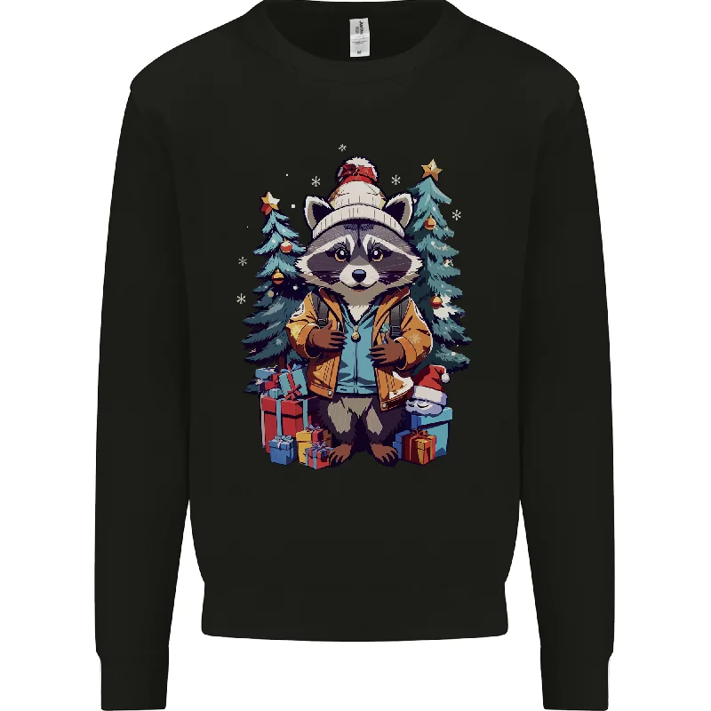 A Cool Christmas Racoon Xmas Mens Sweatshirt Jumper