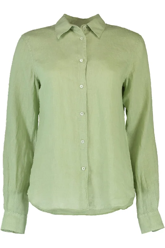 Long Sleeve Linen Blouse - Mint