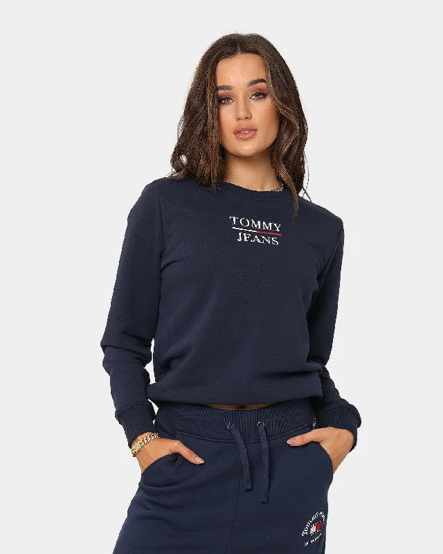 Tommy Jeans Women's Slim Terry Logo Crewneck Twilight Navy