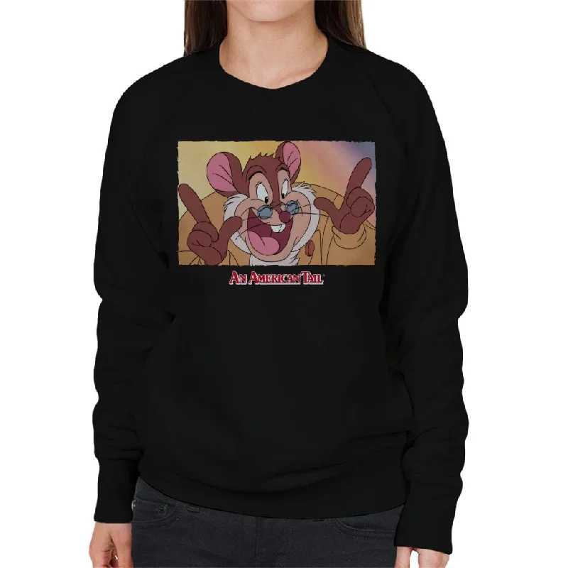 An American Tail Papa Mousekewitz Face Women's Sweatshirt