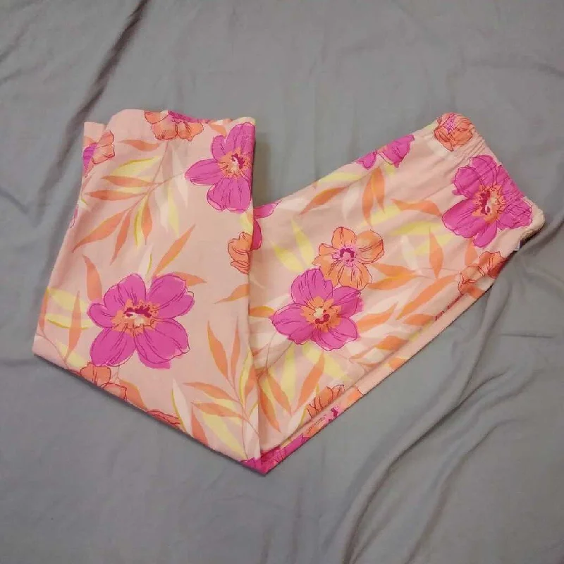 NWT LIZ CLAIBORNE ORANGE & PINK CROP PANTS SIZE MEDIUM TCC Elegant Trouser Pants