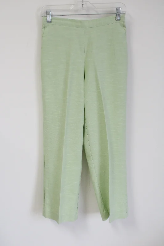 Alfred Dunner Light Key Lime Green Pants | 8 Petite