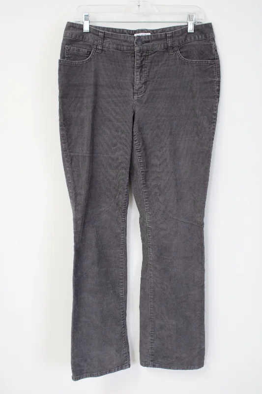 St. John's Bay Gray Corduroy Pant | 10