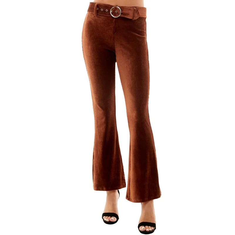 ULTRA FLIRT - Corded Belted Flare Pants