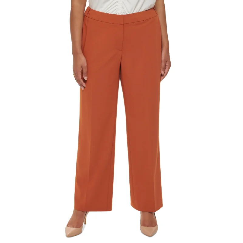 CALVIN KLEIN - Zippered Pocketed Creased Hook and Bar Straight Leg Pants