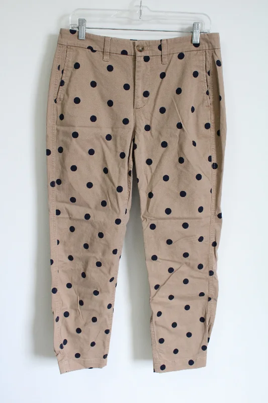 J.Crew High-Rise Girlfriend Chino Tan Navy Blue Pant | 6