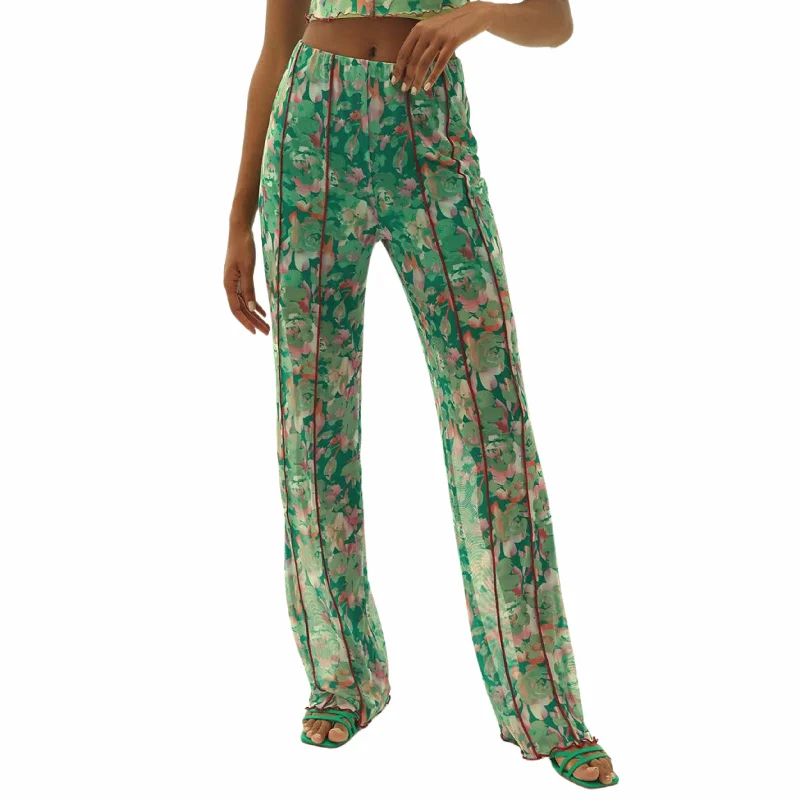 OXXO - High Rise Tulle Pants with Floral Pattern