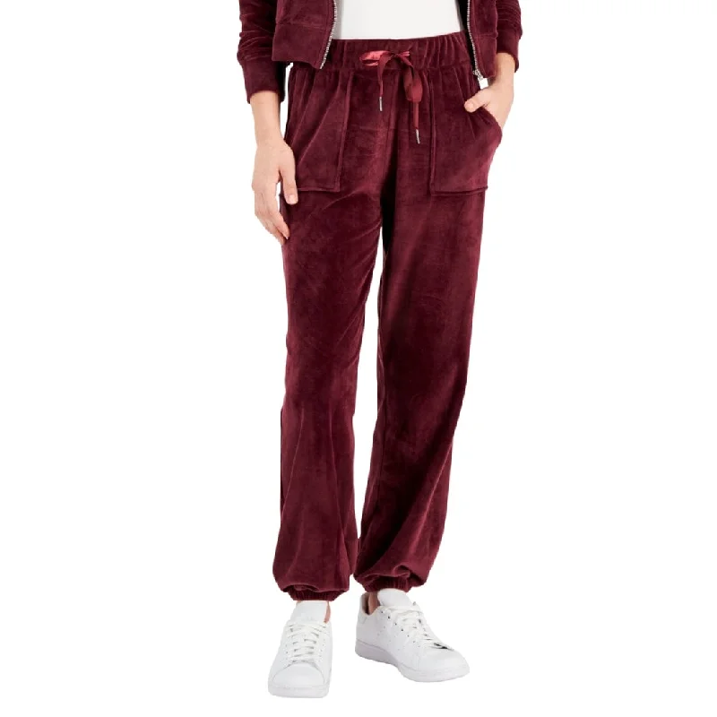 CRAVE FAME - Velour Drawstring-Waist Jogger Pants