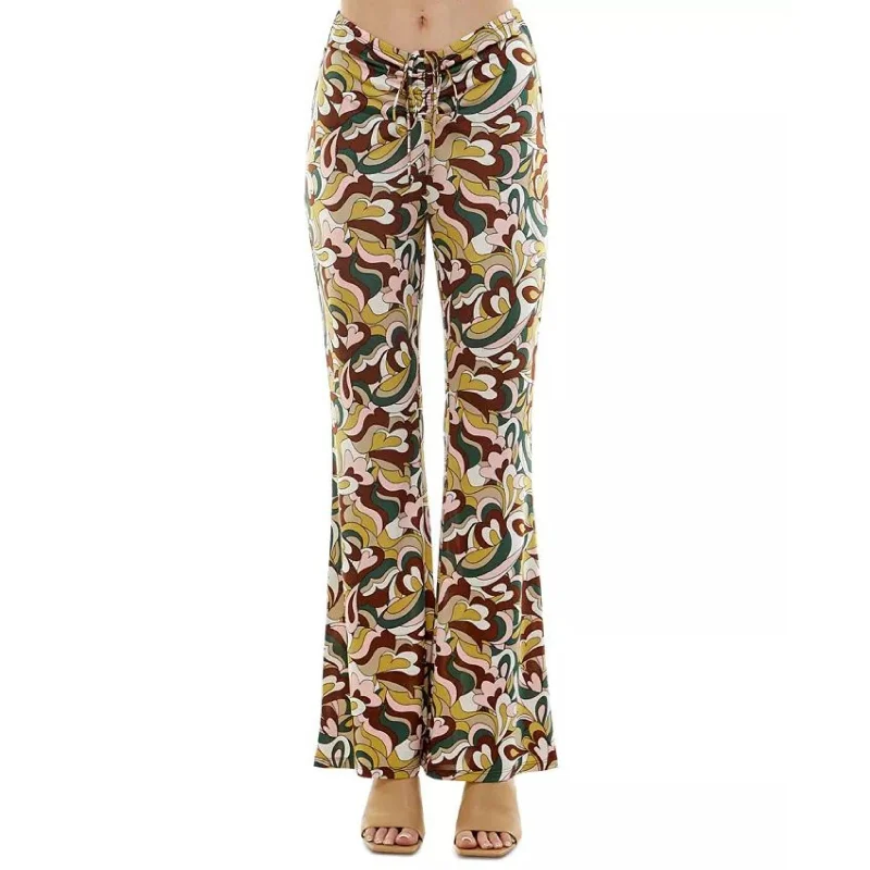 PLANET GOLD - Drawstring Flare Leg Pants