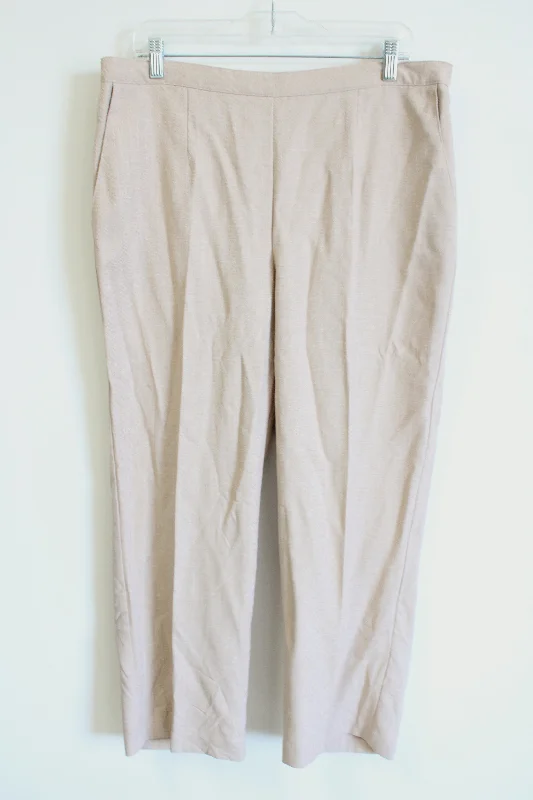 Alfred Dunner Tan Woven Pant | 16W