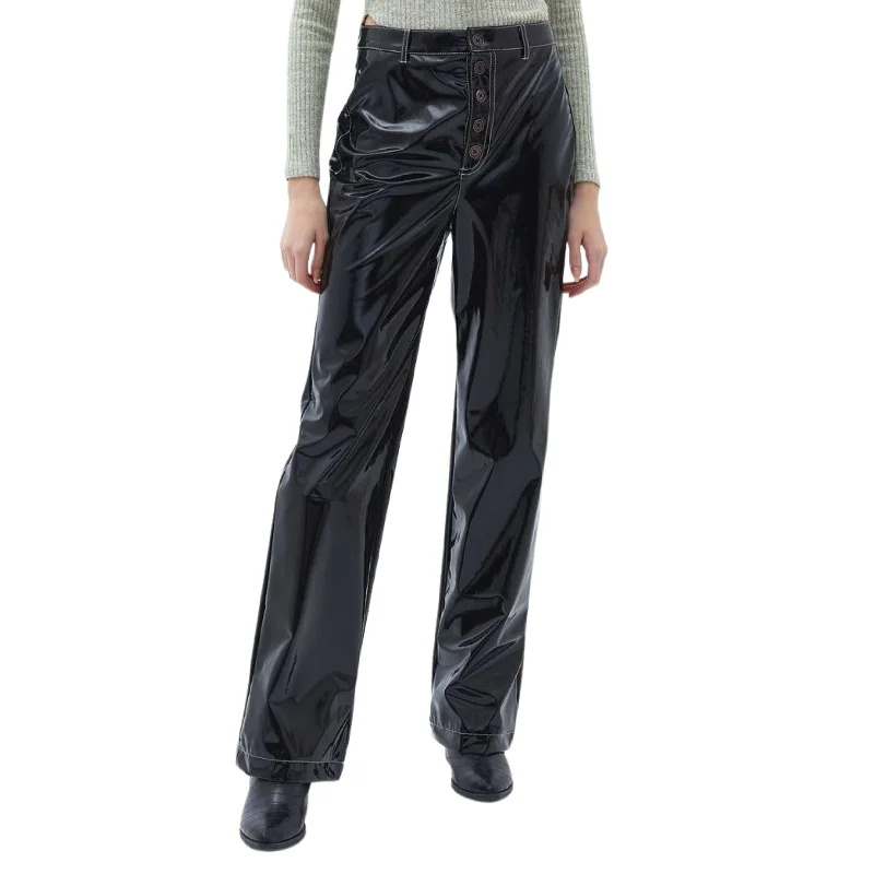 OXXO -  High Rise Vegan Leather Straight Fit Pants