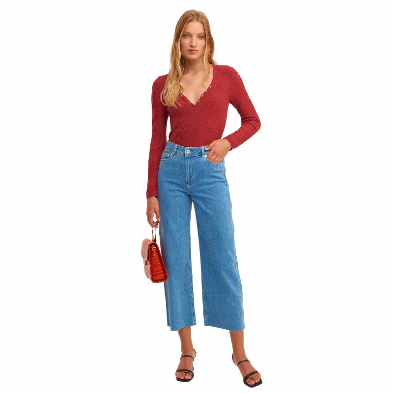 OXXO - Ultra High-Rise Denim Culotte Pants