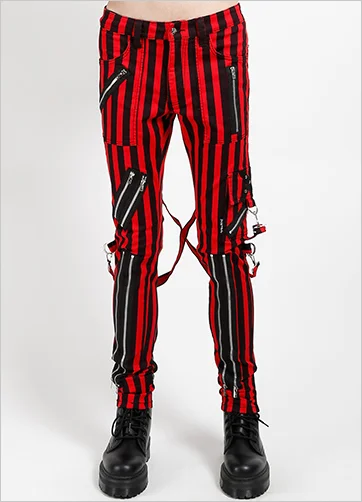 CLASSIC STRAP PANT MED RED STRIPE