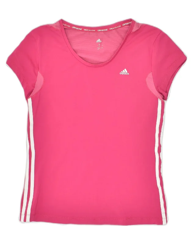 ADIDAS Womens Climacool T-Shirt Top UK 12 Medium Pink Polyester Hooded Caped Shawl Collar ADIDAS Womens Climacool T-Shirt Top UK 12 Medium Pink Polyester Hooded Caped Shawl Collar
