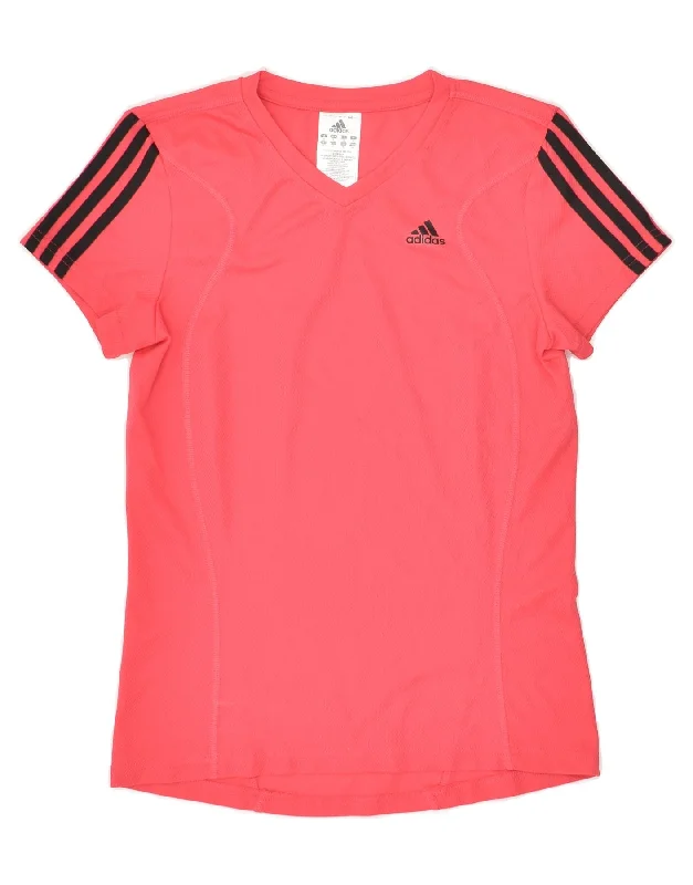 ADIDAS Womens Climalite T-Shirt Top UK 10 Small Pink Polyester Zippered Front Buttoned Front Snap Front ADIDAS Womens Climalite T-Shirt Top UK 10 Small Pink Polyester Zippered Front Buttoned Front Snap Front