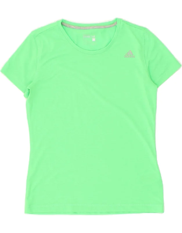 ADIDAS Womens Climalite T-Shirt Top UK 12 Medium Green Polyester Denim Fabric Leather Fabric Suede Fabric ADIDAS Womens Climalite T-Shirt Top UK 12 Medium Green Polyester Denim Fabric Leather Fabric Suede Fabric