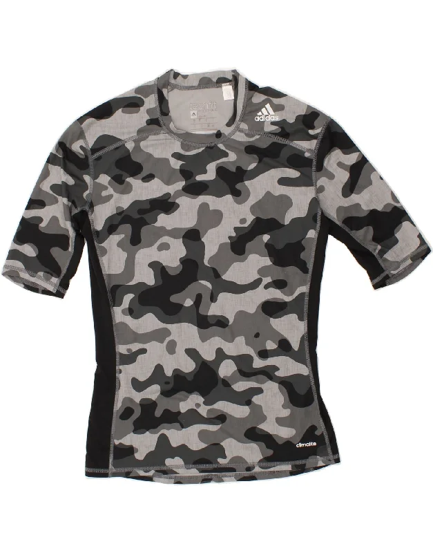 ADIDAS Womens Climalite T-Shirt Top UK 14 Large Grey Camouflage Solid Print Embellished ADIDAS Womens Climalite T-Shirt Top UK 14 Large Grey Camouflage Solid Print Embellished