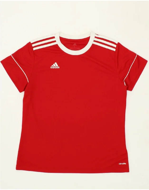ADIDAS Womens Climalite T-Shirt Top UK 16/18 Large Red Polyester Front Pockets Side Pockets Patch Pockets ADIDAS Womens Climalite T-Shirt Top UK 16/18 Large Red Polyester Front Pockets Side Pockets Patch Pockets