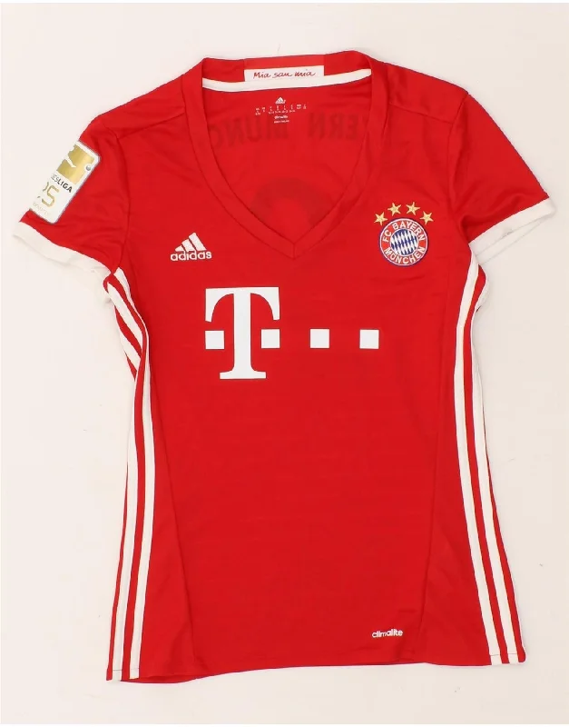 ADIDAS Womens FC Bayern Munchen Graphic T-Shirt Top UK 12 Medium Red Satin Blend Silk Blend Wool Blend ADIDAS Womens FC Bayern Munchen Graphic T-Shirt Top UK 12 Medium Red Satin Blend Silk Blend Wool Blend