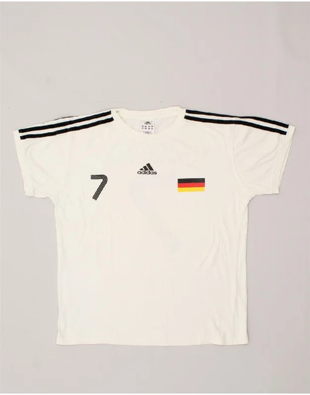 ADIDAS Womens Graphic T-Shirt Top UK 18 XL White Cotton Spandex Blend Rayon Blend Denim Blend ADIDAS Womens Graphic T-Shirt Top UK 18 XL White Cotton Spandex Blend Rayon Blend Denim Blend