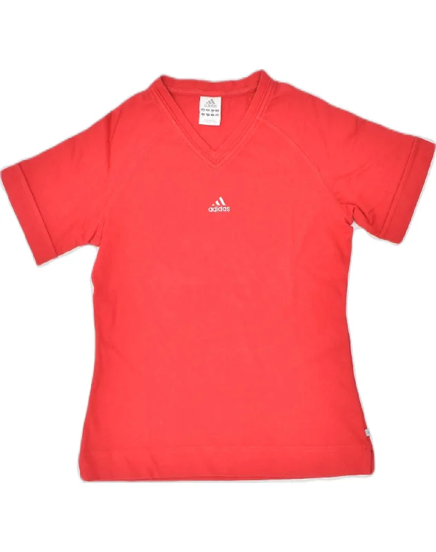 ADIDAS Womens T-Shirt Top UK 12 Medium Red Cotton Spandex Blend Rayon Blend Denim Blend ADIDAS Womens T-Shirt Top UK 12 Medium Red Cotton Spandex Blend Rayon Blend Denim Blend