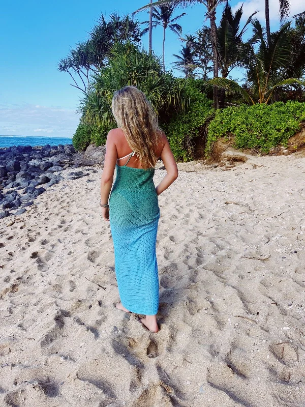 Back And Forth Ombre Dress - Green/Blue