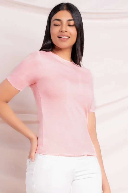 Basic Round Neck T-Shirt Hooded Caped Shawl Collar
