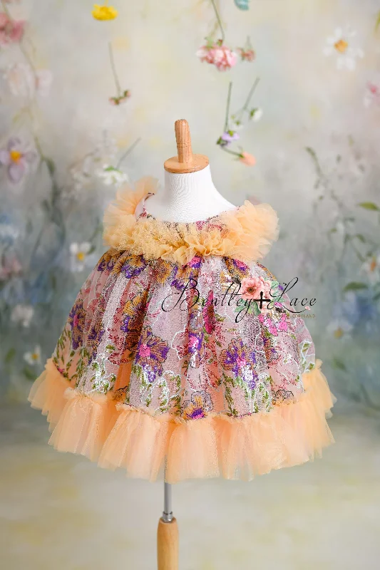 "Colors of Summer"  vintage Length Dress ( 3 Year - Petite 4 Year)