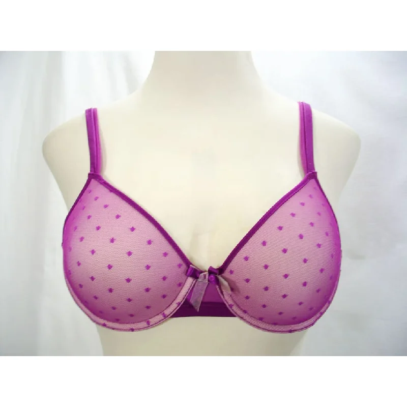 DKNY 453142 Brigitte Mesh Overlay Contour T-Shirt Underwire Bra 36B Purple Satin Blend Silk Blend Wool Blend DKNY 453142 Brigitte Mesh Overlay Contour T-Shirt Underwire Bra 36B Purple Satin Blend Silk Blend Wool Blend