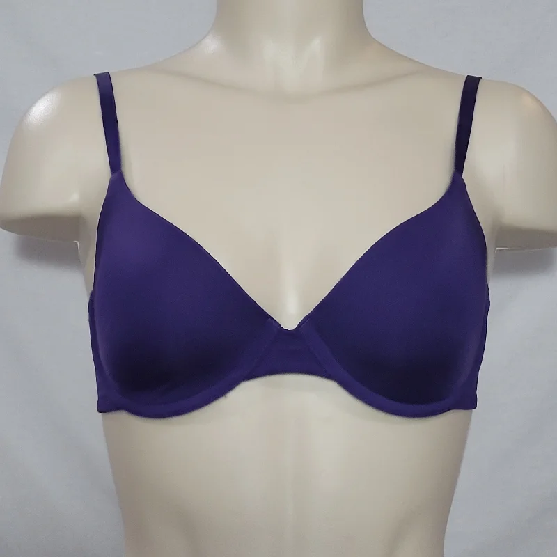 Gap Body Favorite T-Shirt Underwire Bra 32C Purple Polka Dot Checkered Tartan