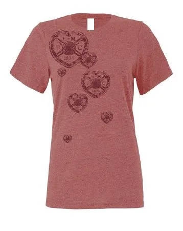 Ladies Elli Relaxed Fit T-Shirt (Heather Mauve) Fitted T-Shirt Seamless Stretchy