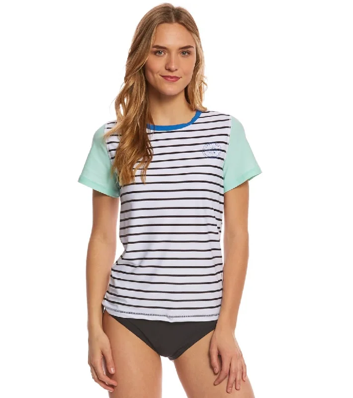 Level Six Women's Coastal Short Sleeve Loose Fitting Surf Tee Black/White Stripes Lace Blend Ribbed Blend Corduroy Blend Level Six Women's Coastal Short Sleeve Loose Fitting Surf Tee Black/White Stripes Lace Blend Ribbed Blend Corduroy Blend